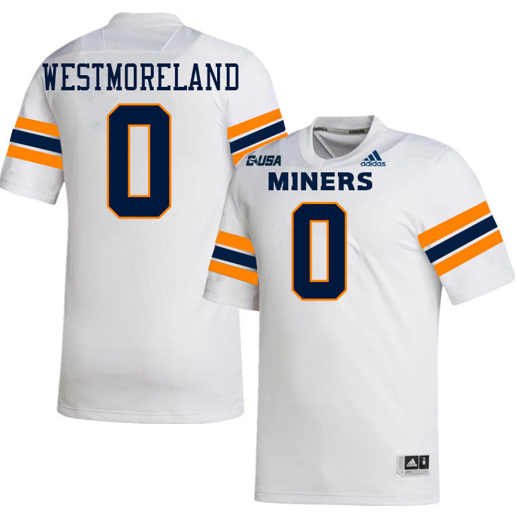 Maurice Westmoreland UTEP Jersey,UTEP Miners #0 Maurice Westmoreland College Football Jersey-White